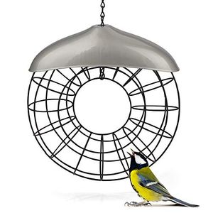 WILDLIFE FRIEND I Meisenknödel Futterring silbern - Meisenknödelhalter Metall, Futtersäule für Vögel zum Aufhängen – ökologische Vogelfütterung ohne Netz