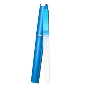 INF Mittelgroßes, tragbares Nagelpolierwerkzeug, Glasnagelfeile mit Etui Blau
