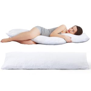 NYVI Seitenschläferkissen DreamScience Pro 40x145 cm - Kühlender Bezug, Formstabile Hohlfaser Füllung, Frei von Schadstoffen - Luxus Body Pillow - Körperkissen Schwangerschaftskissen