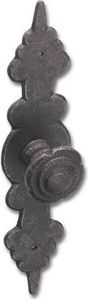 Schörghofer & Frehe Möbelknopf Karo ø 27mm - Knauf für Schrank mit Schild 28x120mm - rustikaler Griff für Möbel, Eisen schwarz verzinkt abgerieben