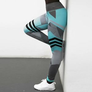 Damen Leggings Yoga Fitness Leggins Workout Jogging Trainingshose Push Up Sporthose Blau L