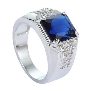 Ring Silber Silberring blauer Saphir Zirkonia 6