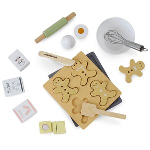 Holzklätzchen zum Kochen, Lebkuchen Set für Kinder 3+, Küchenzubehör Spielzeug, Spielen Rad - Backer, Lebkuchen Spielzeug für Jungen, Mädchen