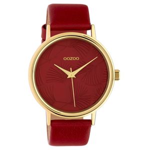 Oozoo Armbanduhr weinrot Leder C10393 Timepieces Damen Analog-Quarzuhr UOC10393
