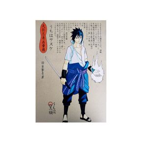 Hochwertiges Sasuke Uchiha Wandbild | Anime Ninja auf Hartschaumplatte | Shinobi Poster | Uchiha Clan | Uchiha Sasuke mit Rinnegan | 30x42cm