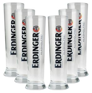 6x Erdinger Alkoholfrei Weizenbierglas 0,5L