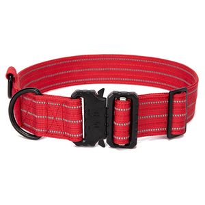 Breites Bungee-Hundehalsband mit Griff – Hunde und extra weiche Hundehalsbänder für mittelgroße Hunde, rot