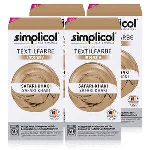 Simplicol Textilfarbe intensiv Safari-Khaki - Einfaches Färben (4er Pack)