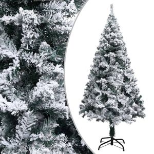 vidaXL Künstlicher Weihnachtsbaum mit Schnee Grün 150 cm PVC