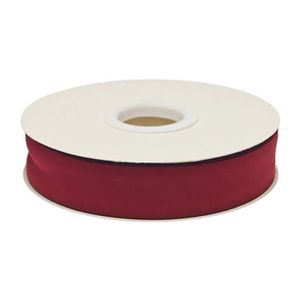 20m Schrägband PolyBaumwolle unifarben 20mm breit gefalzt Einfassband Farbwahl, Farbe:weinrot