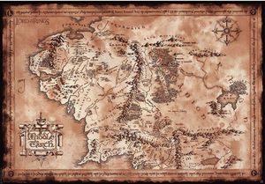 Lord Of The Rings - Map - Film Poster Plakat - Größe 91,5x61 cm