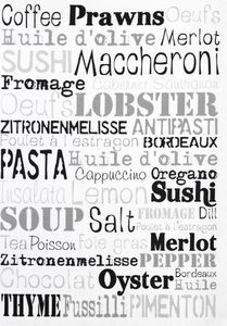Geschirrtuch Sushi, Geschirrtücher, Mitbringsel Geschenkidee Tuch, Schrift Lebensmittel