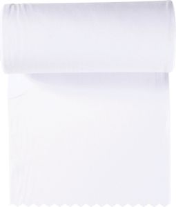 Bündchen Meterware glatt weiß - Bündchenstoff uni Schlauchware reinweiß *Ab 50cm