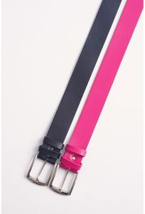 2 Kunstledergürtel 40/42 – Schwarz und Pink