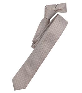 Venti Krawatte Beige Taupe New Karo 100% Seide 6cm Breit Schmale Form Fleckenabweisend
