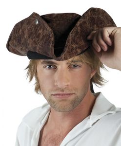 Rustikaler Piraten-Hut zum Verstellen braun
