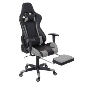 Relax-Bürostuhl MCW-D25 XXL, Schreibtischstuhl Gamingstuhl, 150kg belastbar Fußstütze  schwarz/grau