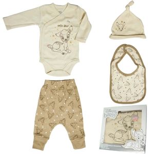 Disney Bambi Baby 4 tlg. Set Body Hose Lätzchen Mütze – Mehrfarbig / 56/62