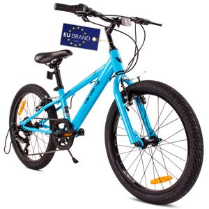 Kinderfahrrad Jungenfahrrad 20 Zoll Fahrrad mit 6 gang Kettenschaltungen Shimano RevoShift Verdant Rowan Blau