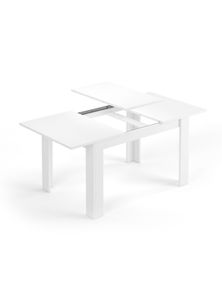 Midland ausziehbarer Tisch, ausziehbarer Esstisch, ausziehbarer Esstisch mit Verlängerung, cm 140 / 190x90h78, glänzend weiß