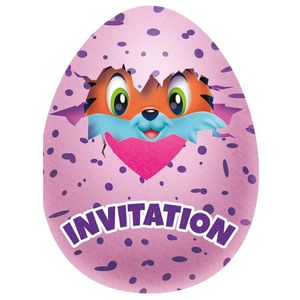 Hatchimals - Figurky - Pozvánky, balení 8 ks - papír SG24609 (Jedna velikost) (fialová)