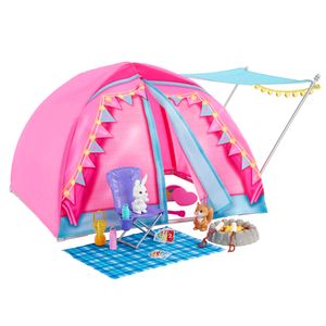 Barbie Camping Zelt Spielset mit 2 Puppen & Zubehör