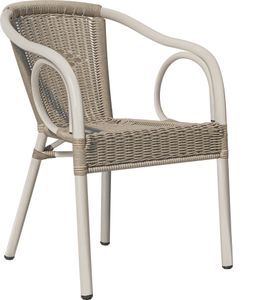 4er-Set ARGOS | Bistro Rattanstuhl | Grau | Rattan | Stapelbar | Gastro Rattanstuhl, Outdoor Rattanstuhl, Terrassen Rattanstuhl
