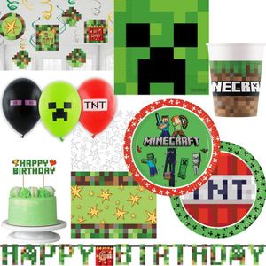 Partyset Minecraft Kindergeburtstag Party Deko Geburtstag Dekoration