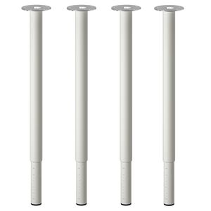 IKEA OLOV 4 Stück Tischbein Bein verstellbar 60-90cm, weiß (102.643.02)