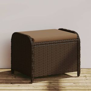 vidaXL Záhradná stolička s vankúšom hnedá 58x46x46 cm Poly ratan