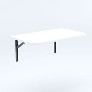 100x60 | Wandklapptisch mit abgerundete Ecken Klapptisch Wandtisch Küchentisch Schreibtisch Kindertisch | WEISS