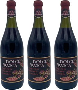 Dolce Frasca Rosso Caldirola 3x0,75l |Lieblicher Rotwein aus Italien| 5,5% Vol.