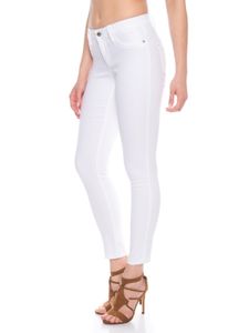 Only Damen Skinny Jeans Hose mit Stretch in weiß Regulare Leibhöhe, Farbe:Weiß, Größe:XS/34