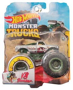 Mattel Hot Wheels Monster Trucks GXY26 V8 Bomber Stunt Storm, Maßstab 1:64, zum sammeln und spielen
