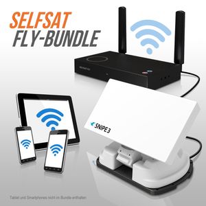Selfsat SNIPE V3 FLY 200-Bundle - White Line - Single - Vollautomatische Satelliten Antenne