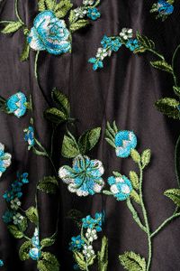 Belsira Premium Vintage Blumenkleid schwarz/blau S
