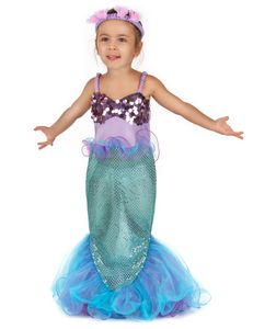 Meerjungfrau-Kostüm für Kinder blau-lila