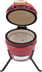 vidaXL 2 v 1 Kamado-Grill Smoker Ceramic 56 cm Rot