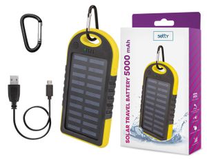 Setty Solar-Powerbank 5000 mAh gelb powerbank solargeladene Batterie Akku