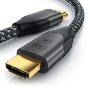 Primewire 8k HDMI Kabel 2.1 - 8K @ 120Hz 4K @ 240Hz mit DSC, HDMI 2.0a 2.0b, 3D, Highspeed Ethernet, HDTV UHD II, HDR-10+ - eARC, VRR, Dolby Vision - 1,5m
