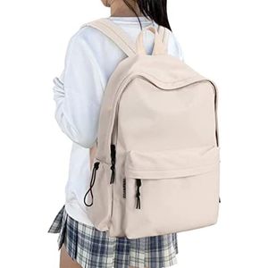 Schulrucksack Damen Travel Schultaschen 15,6 Zoll Laptop Rucksack für Mädchen im Teenageralter Bookbag College Boys Work Daypack Off-white