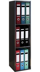 VCM Büro-Regal "Offas" H 115 x B 34 x T 29 cm, Farbe Schwarz