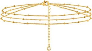 Goldkette Armband 14 Karat vergoldet minimalistisch böhmisch Kupfer Schmuck Damen Geschenk 1 Stück (goldene Farbe