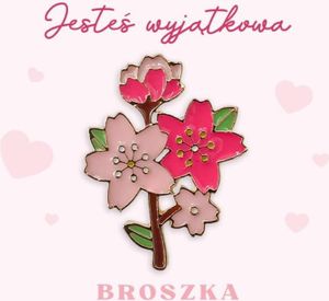 Darčeková brošňa so štyrmi ružovými kvetmi
