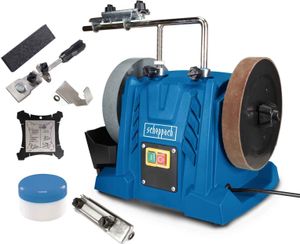 Scheppach Nass-Schleifsystem Tiger 5000s  Schleifmaschine mit Zubehör | 150 W Motor | 200 mm Durchmesser | 40 mm Stärke