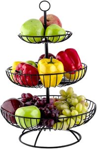 Etagere aus Metall mit 3 Körben für Obst & Gemüse - Obst-Korb Obst-Schale