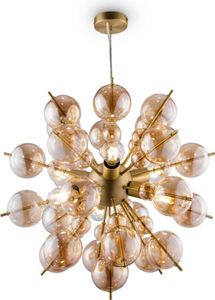 Zlatá závesná lampa, jantárové sklenené tienidlá Bolla Maytoni MOD133PL-06BS