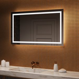 Artforma Moderne zrkadlo do kupelne s osvetlenim LED L15 120x70 cm | Farba LED: Biela studená 7000K Artforma Moderne zrkadlo do kupelne s osvetlenim LED L15 120x70 cm | Farba LED: Biela studená 7000K