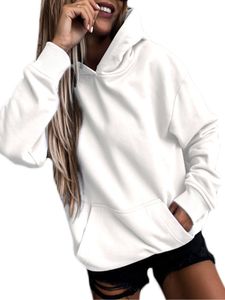 Damen Langarm Hoodie Loose Sweatshirt Casual Top Shirt,Farbe: ,Größe:,Farbe: Weiß,Größe:XXL