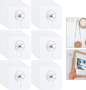 40 Stück Bilderhaken Selbstklebend zum Kleben, Klebehaken Bilder Aufhängen für Bilderrahmen Aufhänger Ohne Bohren, Klebenägel Wand Fliesen